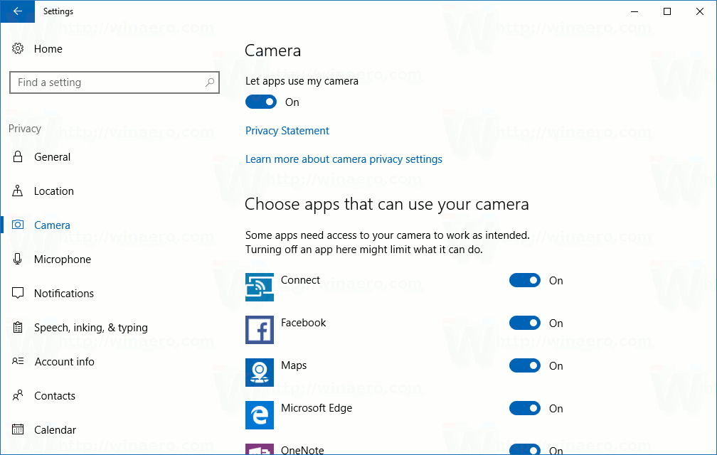 Prevent Apps From Accessing Camera In Windows 10