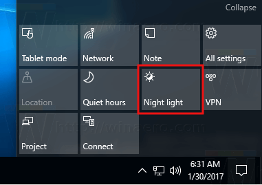 Enable Night Light Windows 10