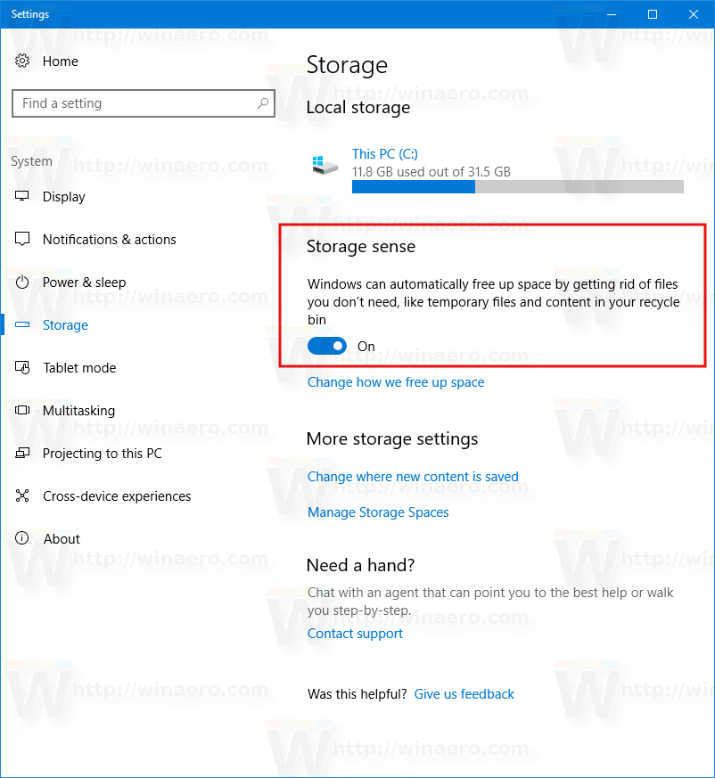 Clear Temporary Files Automatically In Windows 10