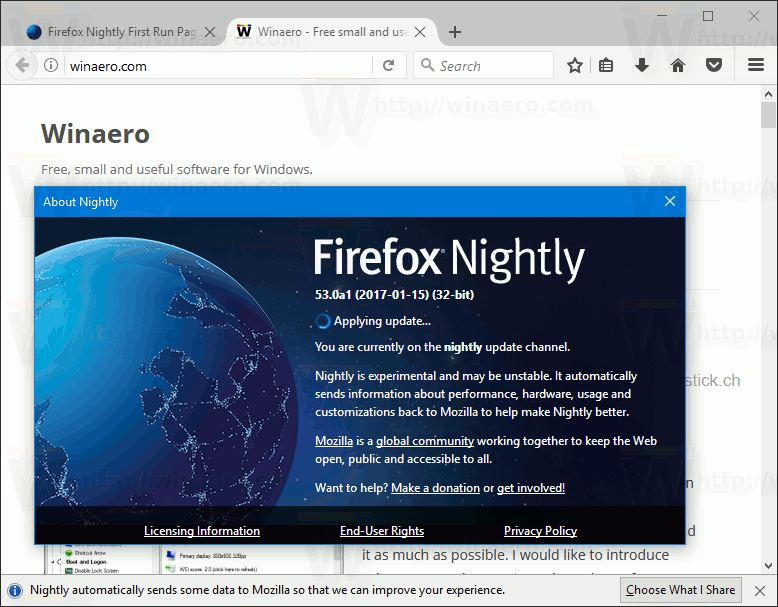Firefox 53 О