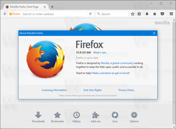 Firefox Version 51