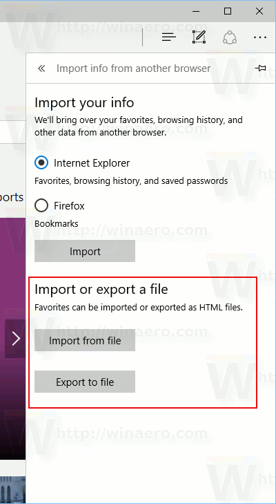 Import Export Section