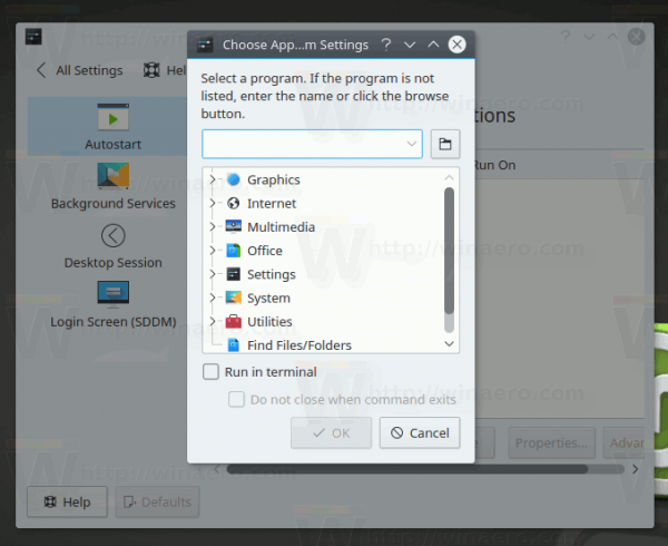 KDE Добавить приложение в автозагрузку