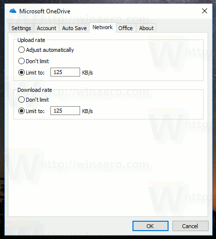 onedrive download bandwidth limit