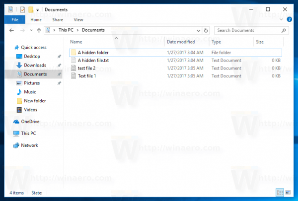 Toggle Hidden Items Context Menu In Windows 10