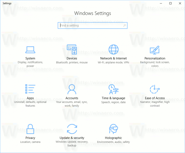 Pin Settings to the Start Menu in Windows 10