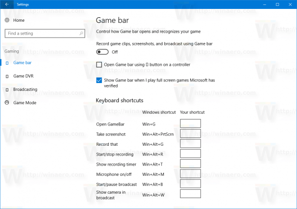 Windows 10 Disable Game Bar