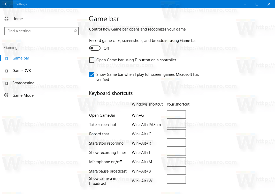 Xbox Dvr Application Settings Windows 7