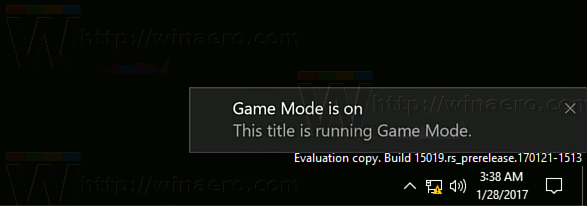 Windows 10 Game Mode Notifications
