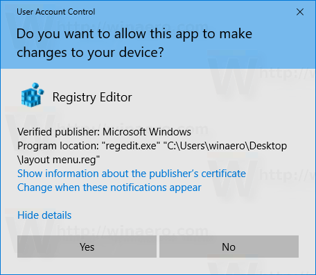 Windows 10 Layout Pane Import Tweak 1