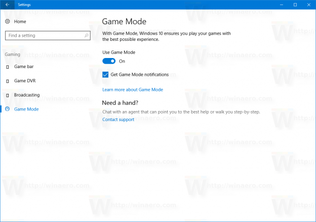 Enable or Disable Game Mode Notifications in Windows 10