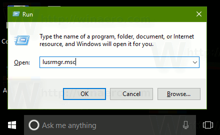 Windows 10 Run Lusrmgr Msc