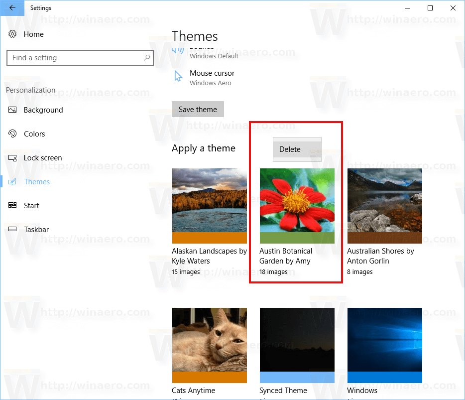how to delete themes in windows 7
