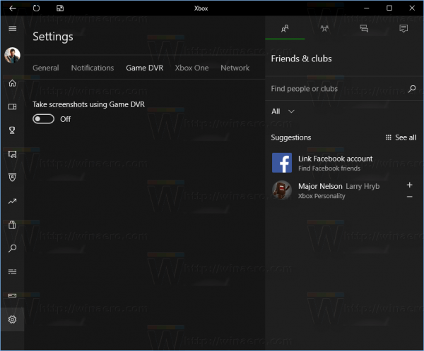 Xbox App Settings Pane Game DVR Disabled