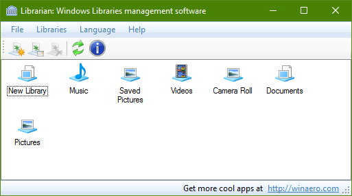 change library icons windows 7