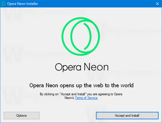 does opera neon browser support windows xp