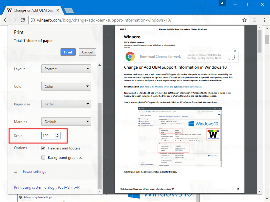 Få kontrol serviet høj How To Enable Print Scaling in Google Chrome