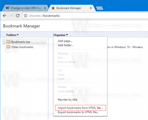 Chrome Import Bookmarks From Html File