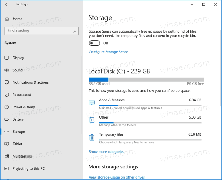 Find Large Folders In Windows 10 Settings