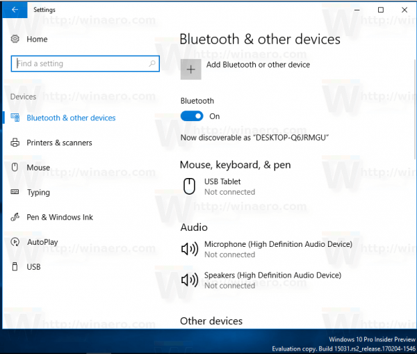 Исправить Bluetooth в Windows 10 Build 15013