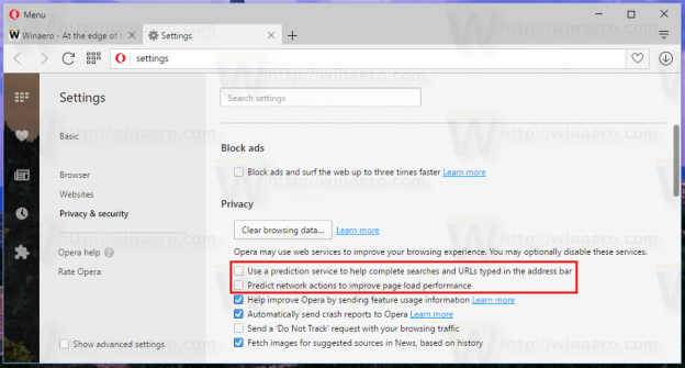 How To Disable Page Prediction In Opera