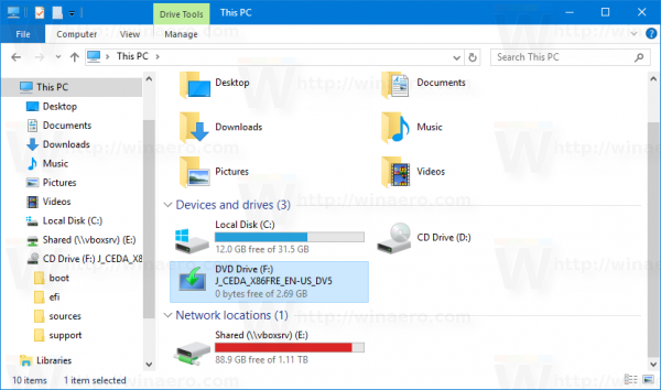 ISO-файл Windows 10 на этом компьютере