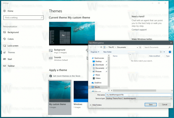 Windows 10 Save Theme As Deskthemepack