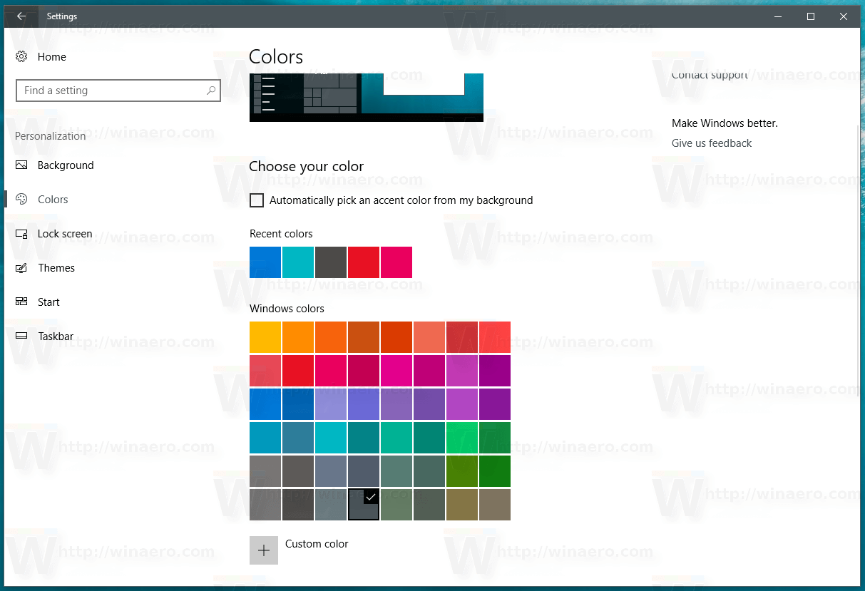 change selected text color windows 10
