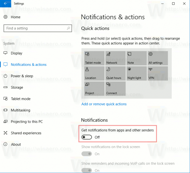 How to Disable Action Center Notifications in Windows 10