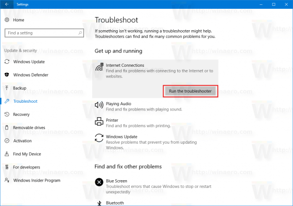 Windows 10 Run A Troubleshooter