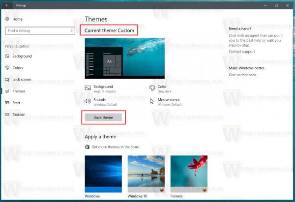 Windows 10 Save The Theme