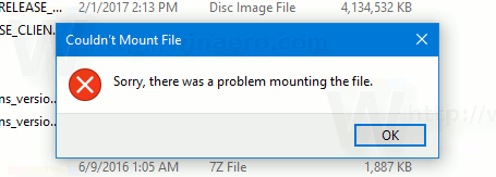 Windows 10 Mount Iso Network Share Error