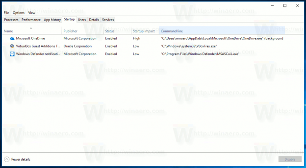 Get more details about Startup in Windows Task Manager