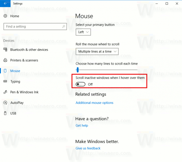 Disable Scrolling Inactive Windows In Windows 10
