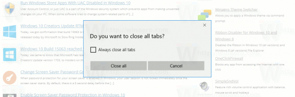 Do You Want To Close All Tabs Prompt In Edge