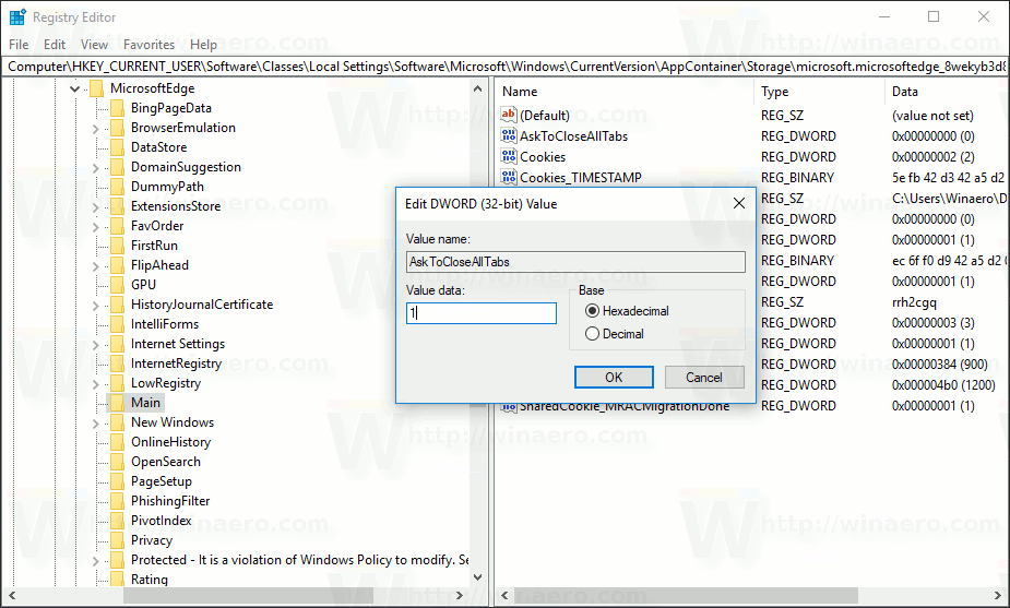 Enable Do You Want To Close All Tabs Prompt in Edge