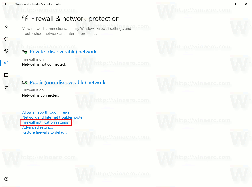 Windows firewall disable