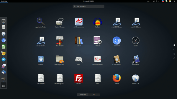 Gnome Activities All Apps