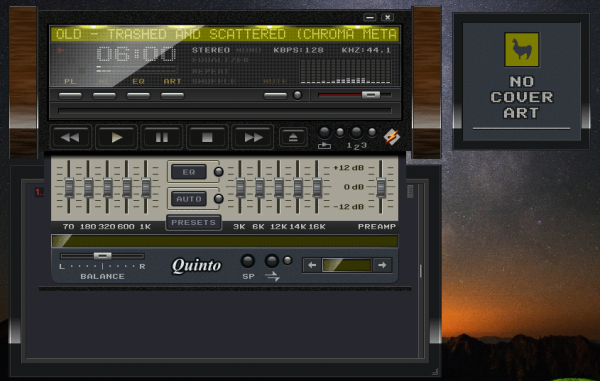 Quinto Black CT 1.3 is out – a skin for Winamp