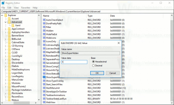 Registry Show Super Hidden
