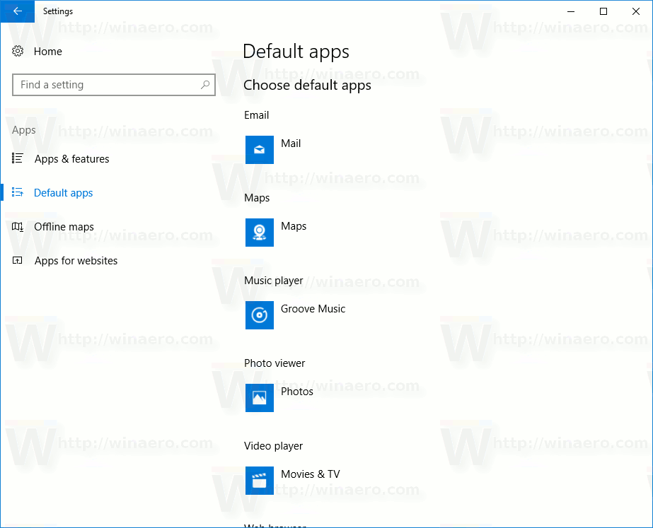 Edge settings default