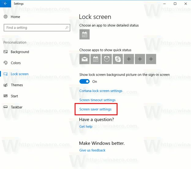 Enable Screen Saver Password Protection in Windows 10