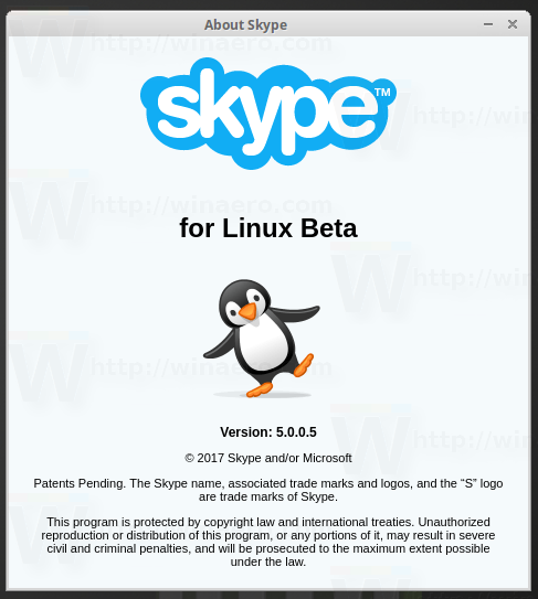 Skype For Linux 5 About