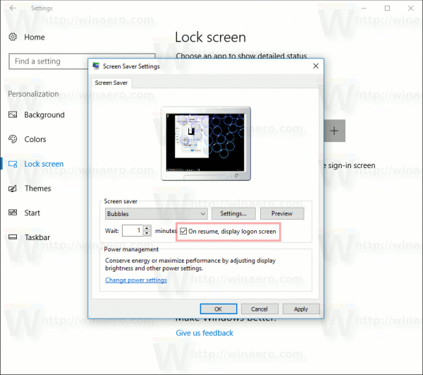 Windows 10 On Resume Display Logon Screen