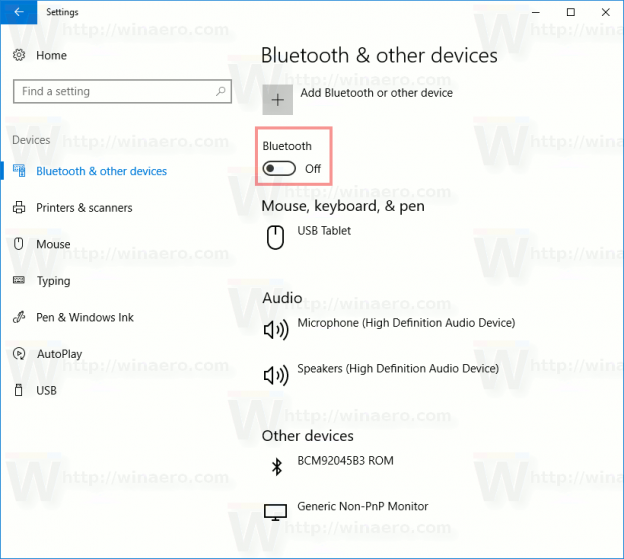 How to disable Bluetooth in Windows 10