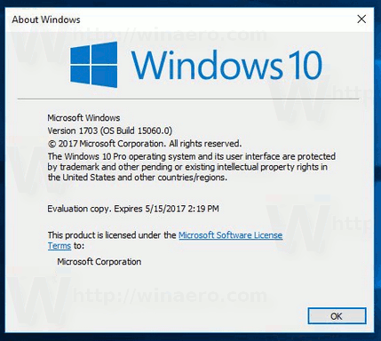 Windows 10, сборка 15060