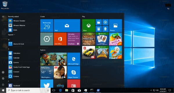 install start menu windows 10