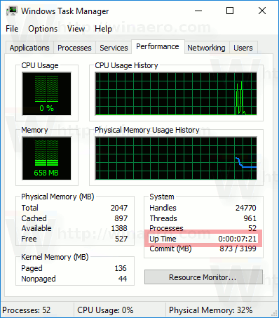 Как посмотреть uptime windows 10