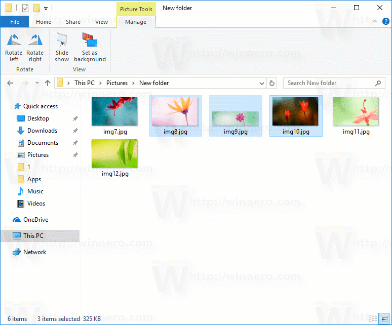 Play Image Slide Show in Windows 10 from File Explorer