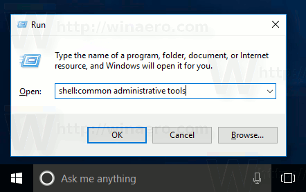 Administrative Tools Shell Command